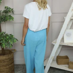Candida Wide Leg Cotton Trousers Kingfisher 9 Candida Wide Leg Cotton Trousers Kingfisher -Kitandkaboodal Store IMG 5892 6eb80085 b053 4abb b47f f34830f6fb21