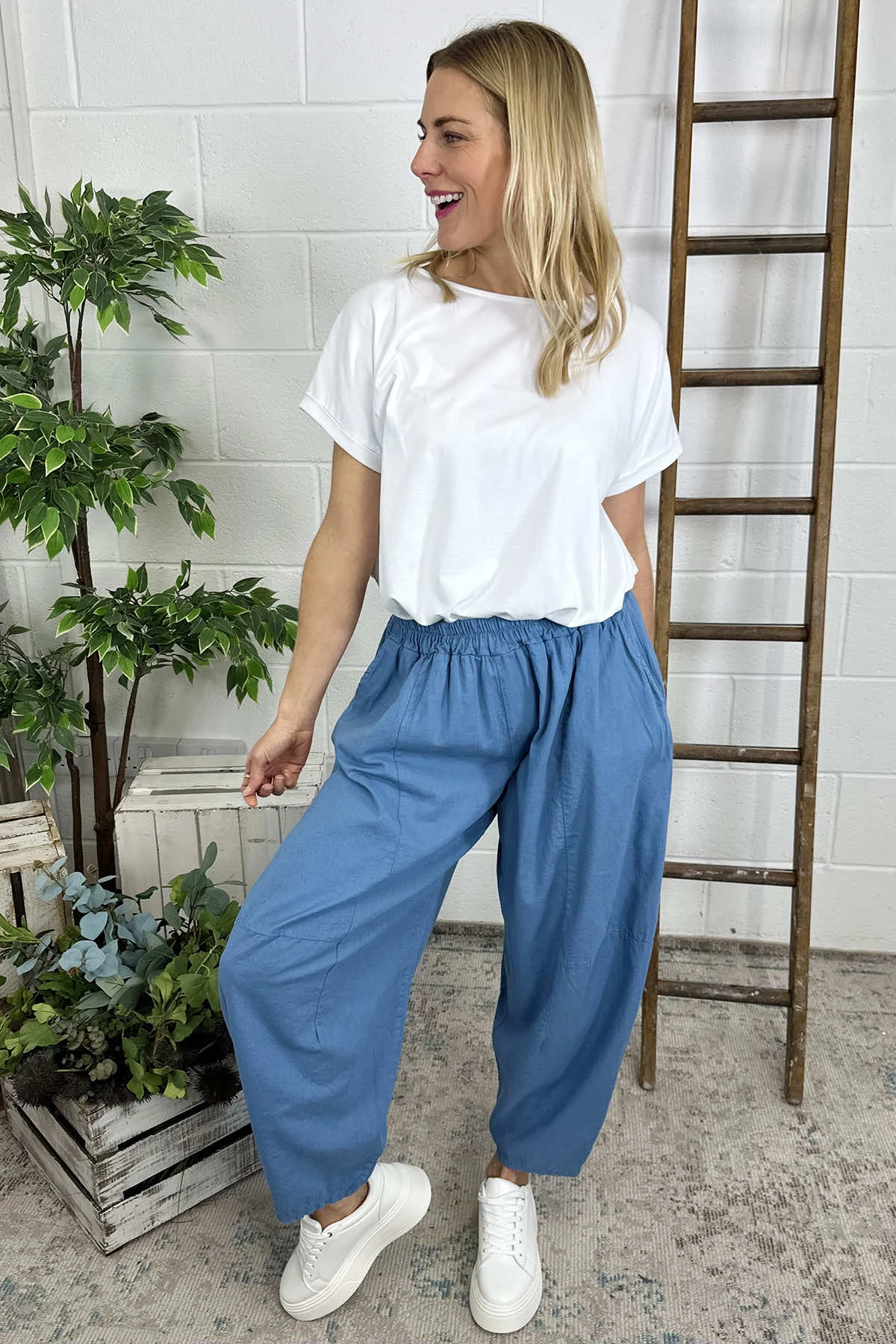Ratana Linen Trousers Blue 5 Ratana Linen Trousers Blue - Image 3