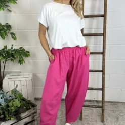 Ratana Linen Trousers Fuchsia