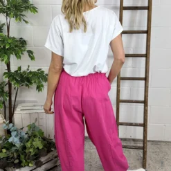 Ratana Linen Trousers Fuchsia 9 Ratana Linen Trousers Fuchsia -Kitandkaboodal Store IMG 5918 f1d25cf0 b29a 4ee9 8653 0e4e040dca44