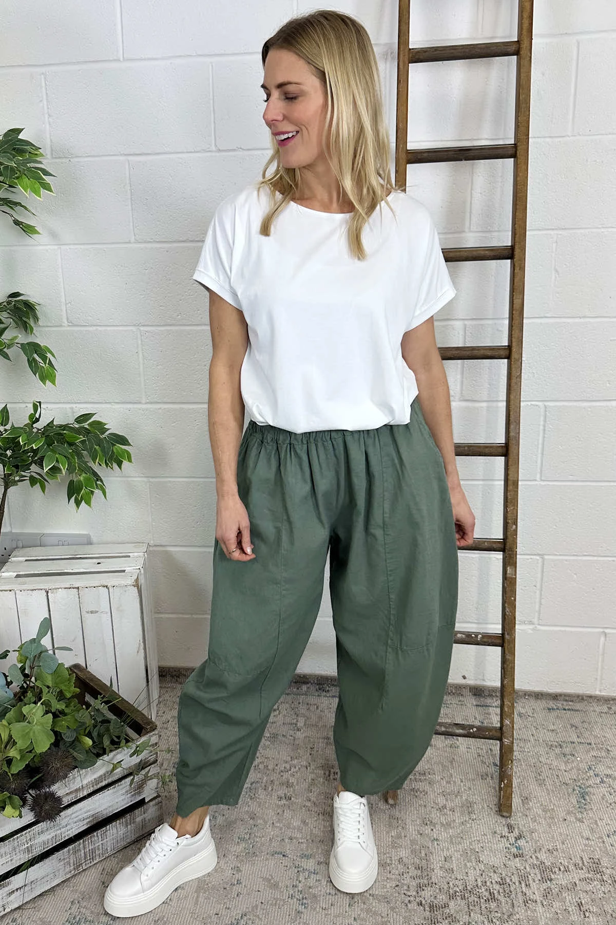 Ratana Linen Trousers Khaki 5 Ratana Linen Trousers Khaki - Image 3