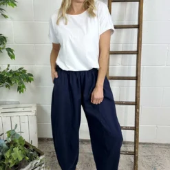 Ratana Linen Trousers Navy