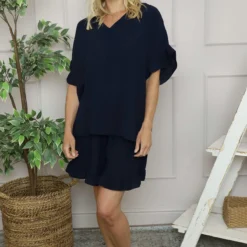 Malvina V-Neck Top Navy 8 Malvina V-Neck Top Navy -Kitandkaboodal Store IMG 6025 2bb91cef e3e5 4acc 81f3 345d3cfcc0fe
