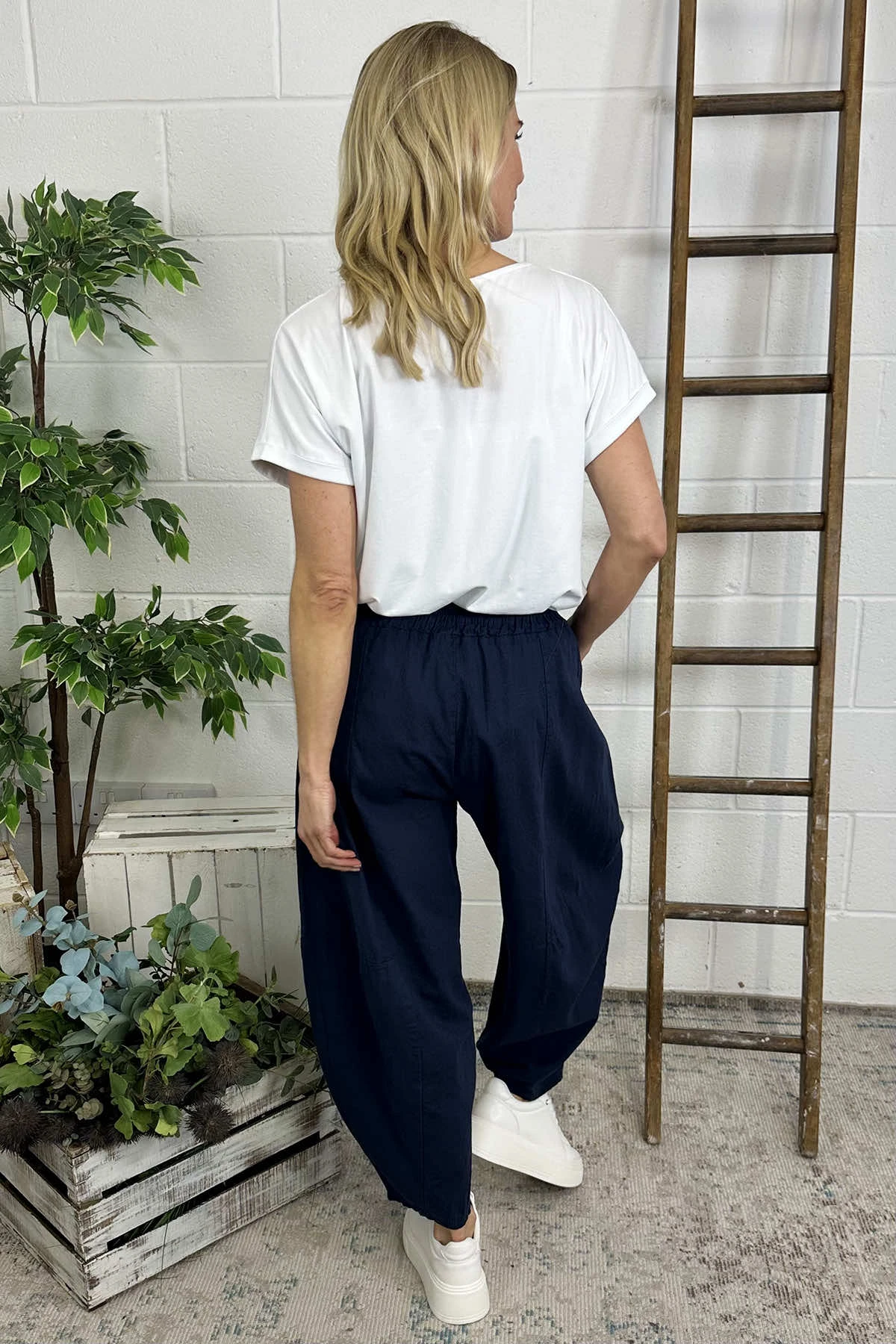 Ratana Linen Trousers Navy 6 Ratana Linen Trousers Navy - Image 4