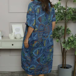Brindisi Cowl Neck Linen Dress Blue -Kitandkaboodal Store IMG 6042 d55fb641 dedc 4fda 9fbf aff9dea1f02f