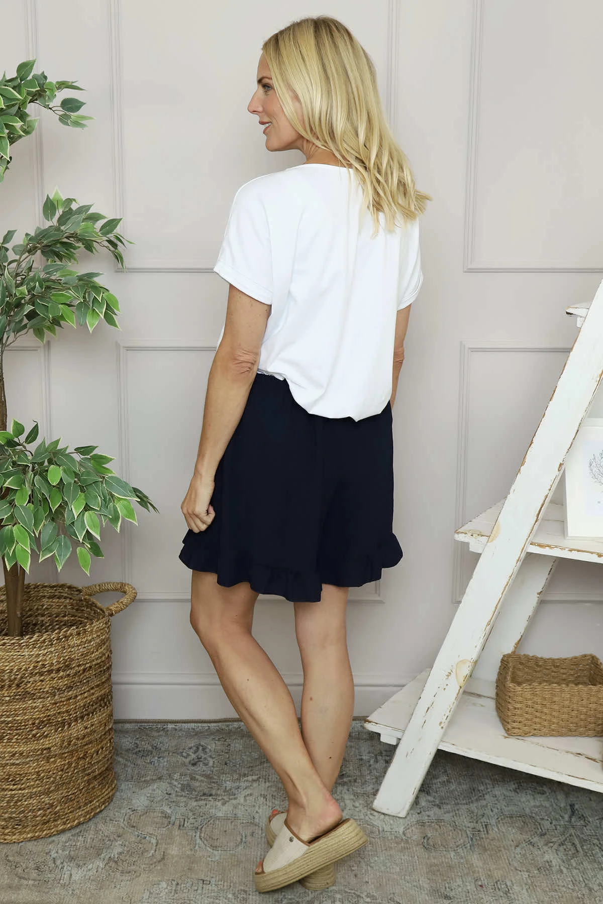 Stellina Frill Shorts Navy 6 Stellina Frill Shorts Navy - Image 4