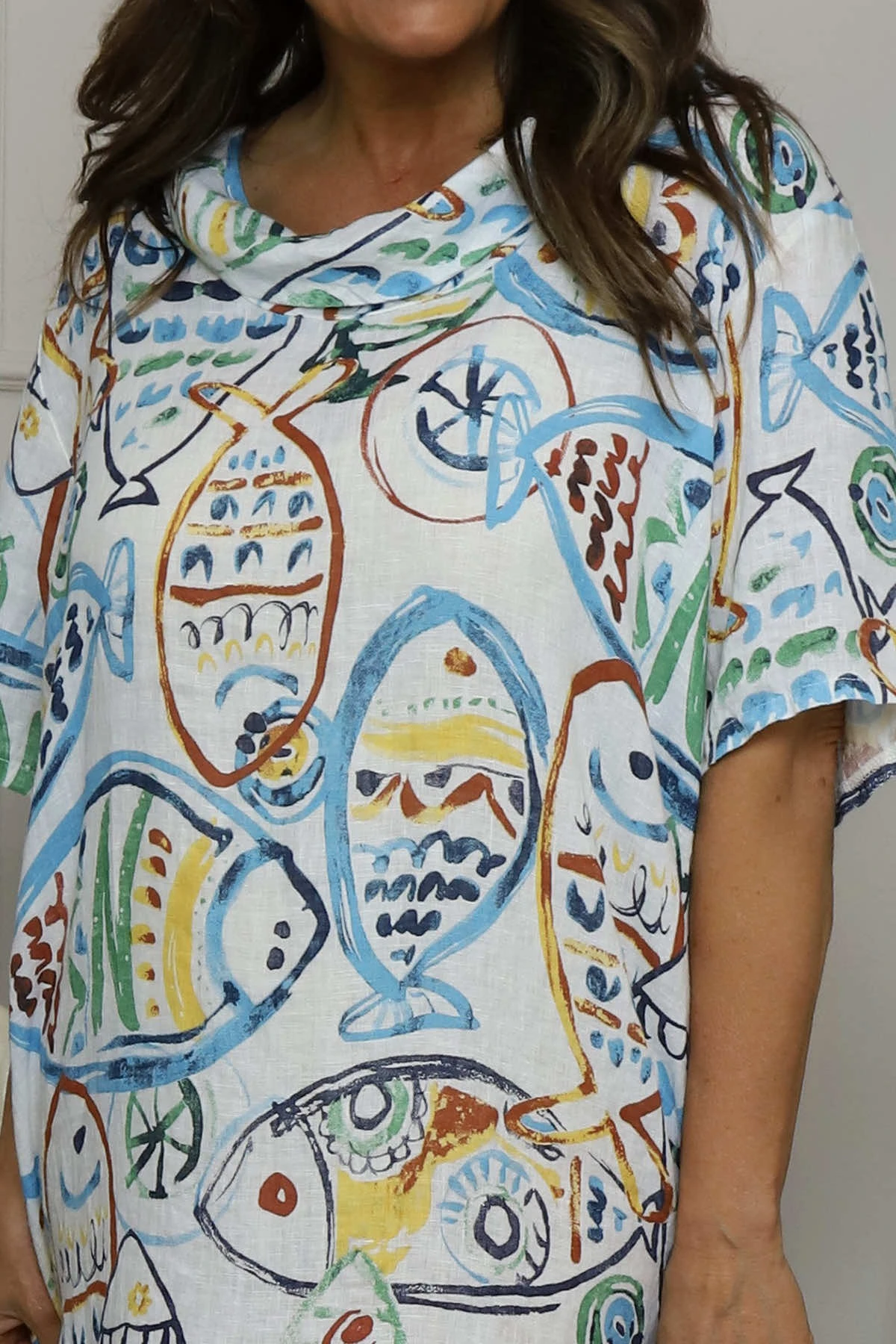 Brindisi Cowl Neck Linen Dress White 5 Brindisi Cowl Neck Linen Dress White - Image 3