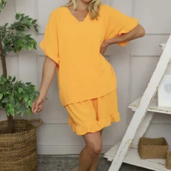 Malvina V-Neck Top Orange 7 Malvina V-Neck Top Orange -Kitandkaboodal Store IMG 6151 d091b672 30c7 4663 81dd d5b584ed0e91