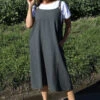Adina Linen Pinafore Dress Charcoal 1 Adina Linen Pinafore Dress Charcoal -Kitandkaboodal Store IMG 6164 32c8f610 bbd0 4968 9d64 d3aba144190e