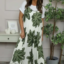 Miren Print Strap Dress Khaki -Kitandkaboodal Store IMG 6179 5c7cee02 244b 41f7 bd8b 09641343b5bf