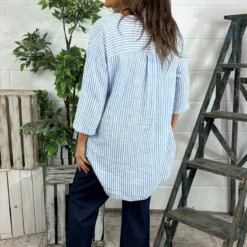 Cassia Stripe Cotton Top Light Blue -Kitandkaboodal Store IMG 6179 8db2b8d3 ff28 44a7 b968 92015843261b