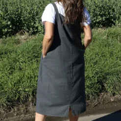 Adina Linen Pinafore Dress Charcoal -Kitandkaboodal Store IMG 6201 1581c329 f41c 4344 a18a 550b64997028