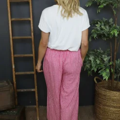 Daphne Gingham Wide Leg Trousers Fuchsia 9 Daphne Gingham Wide Leg Trousers Fuchsia -Kitandkaboodal Store IMG 6216 985f5528 f6fa 4e1e b687 9984b12654c2
