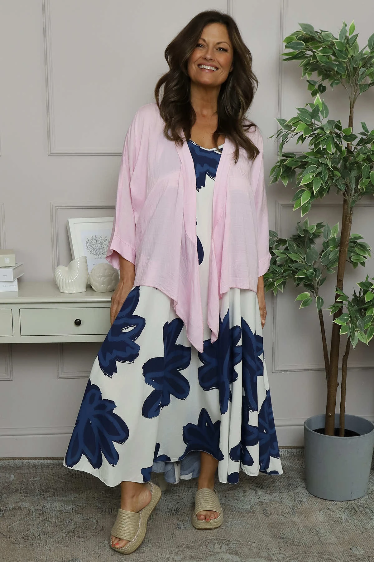 Miren Print Strap Dress Navy 3 Miren Print Strap Dress Navy