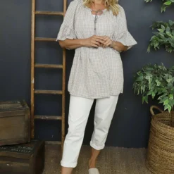 Mirella Gingham Top Mocha 8 Mirella Gingham Top Mocha -Kitandkaboodal Store IMG 6318 b6839d0a 7b41 4a9e 9e02 4ddbf336afc4