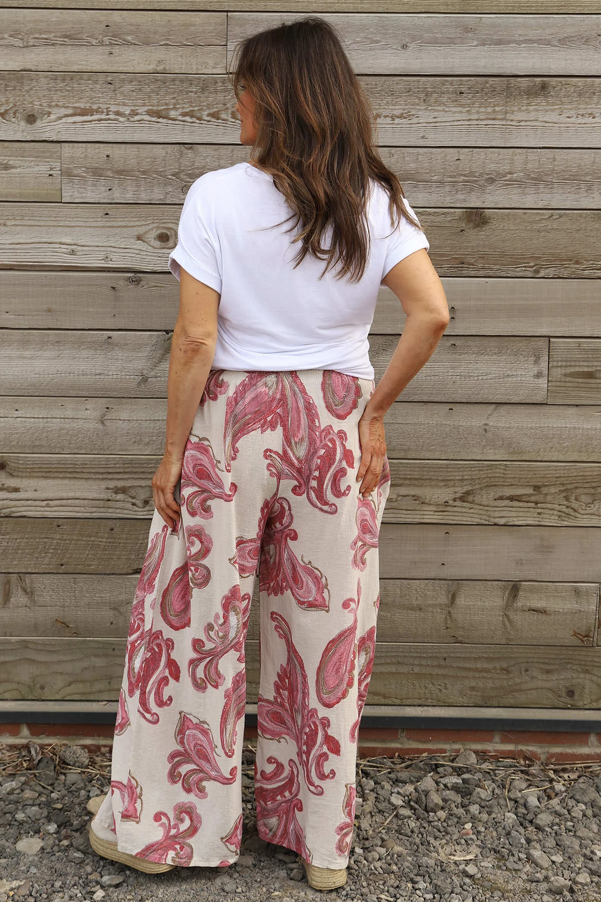 Daphne Paisley Wide Leg Trousers Stone 6 Daphne Paisley Wide Leg Trousers Stone - Image 4