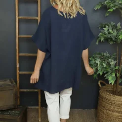 Sabina Stripe Pocket Cotton Top Navy -Kitandkaboodal Store IMG 6429 450d73a3 3cd1 4eac 8722 cb2b23022355