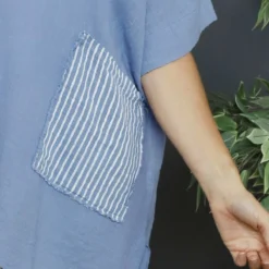 Sabina Stripe Pocket Cotton Top Blue 8 Sabina Stripe Pocket Cotton Top Blue -Kitandkaboodal Store IMG 6505 d351e047 ea0d 436e 9152 e684180cf4fb
