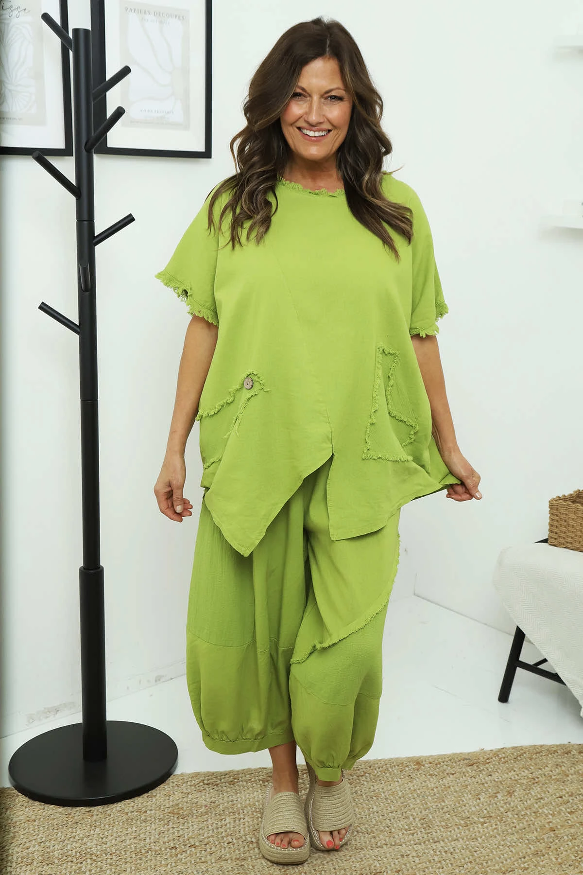 Lilibet Linen Trousers Green 4 Lilibet Linen Trousers Green - Image 2