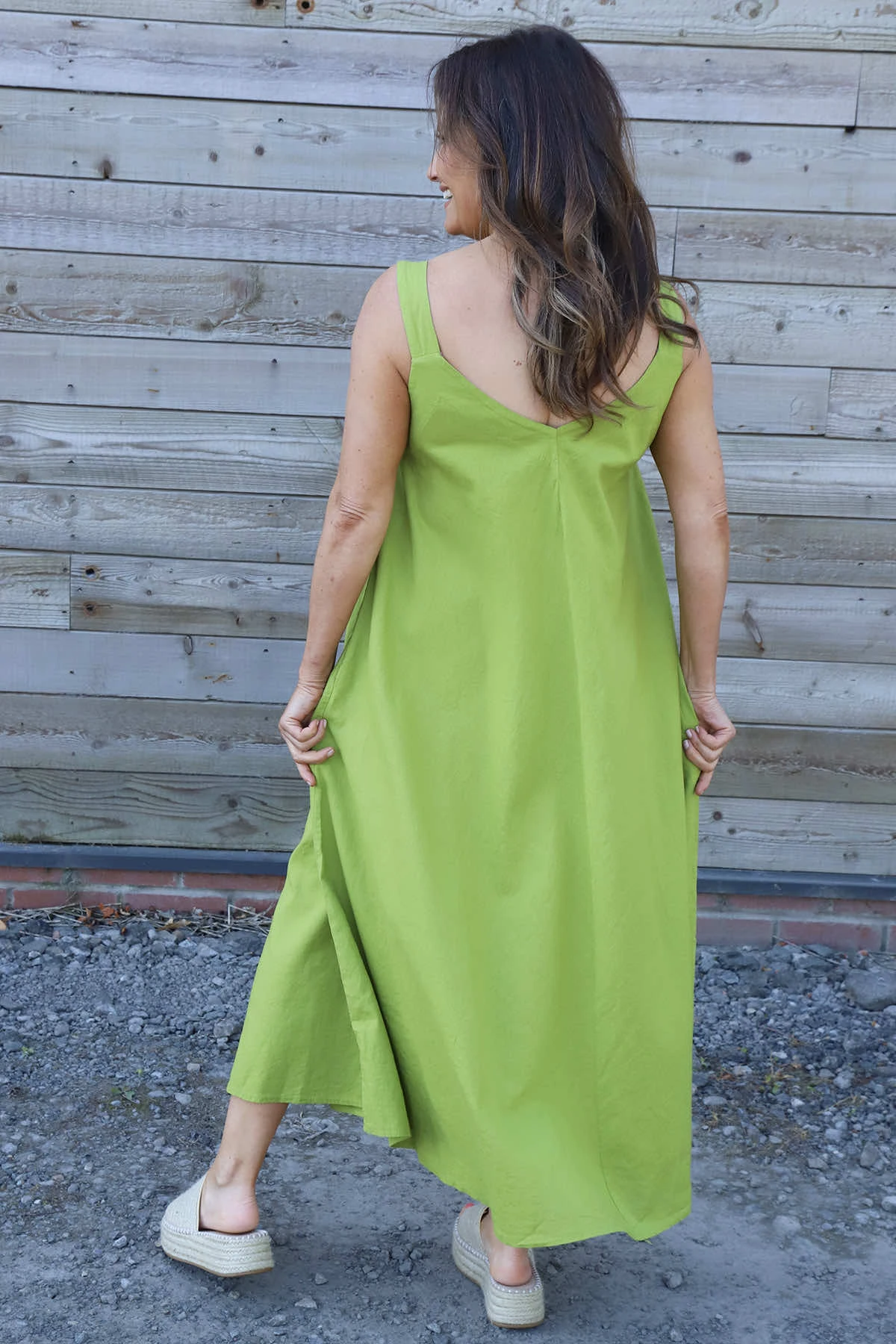 Tiffany Linen Dress Olive 6 Tiffany Linen Dress Olive - Image 4