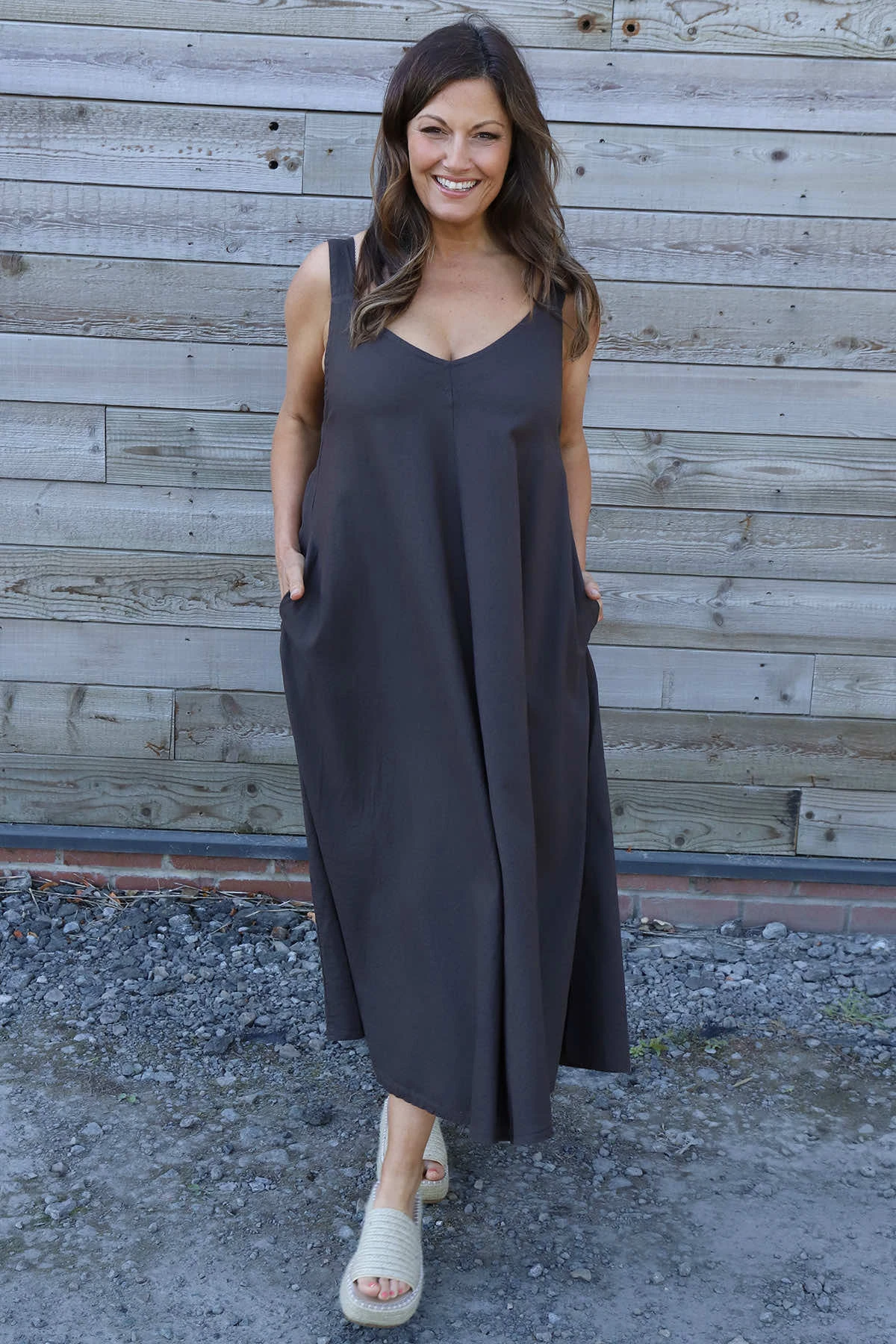 Tiffany Linen Dress Cocoa 3 Tiffany Linen Dress Cocoa