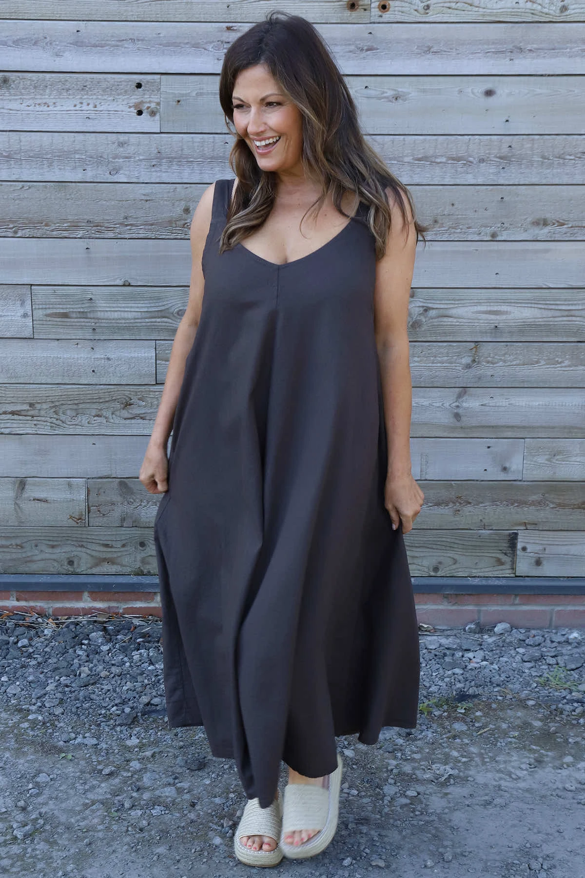 Tiffany Linen Dress Cocoa 4 Tiffany Linen Dress Cocoa - Image 2