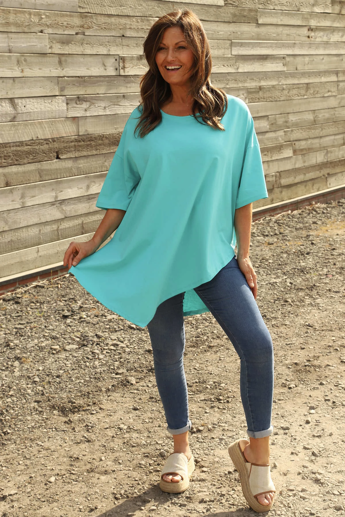 Liora Asymmetric Cotton Top Aqua 3 Liora Asymmetric Cotton Top Aqua