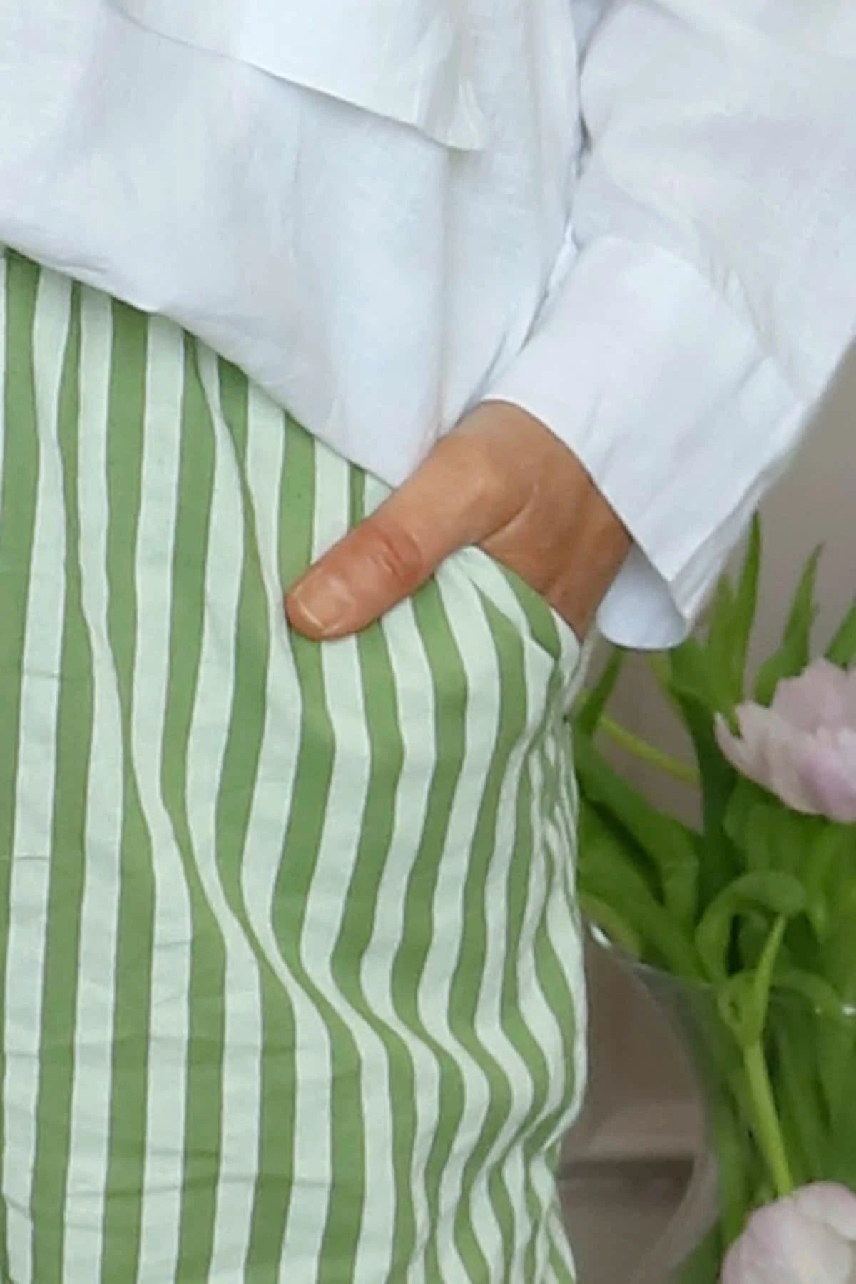 Auden Stripe Trousers Green 5 Auden Stripe Trousers Green - Image 3