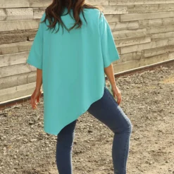 Liora Asymmetric Cotton Top Aqua 9 Liora Asymmetric Cotton Top Aqua -Kitandkaboodal Store IMG 6655 843250ff 82c8 4beb ae7d 0bb9c09f71db