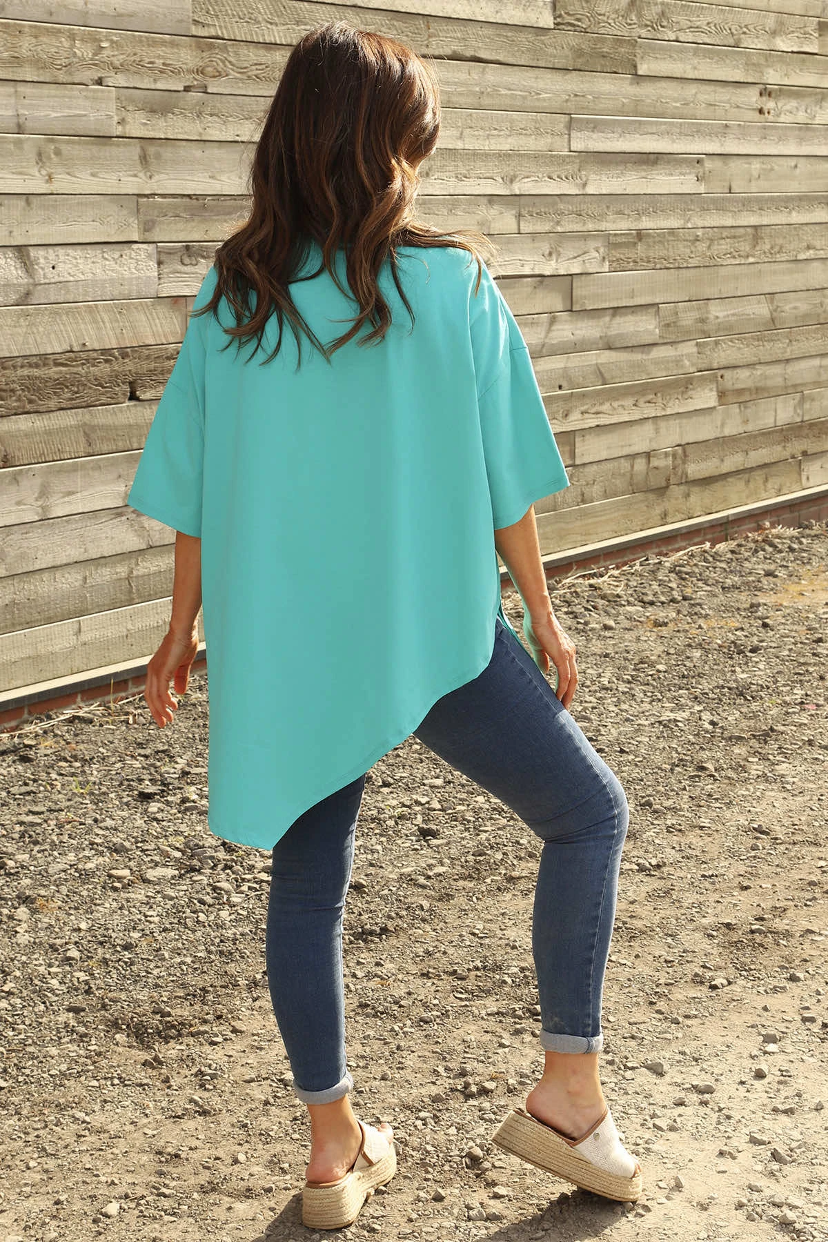 Liora Asymmetric Cotton Top Aqua 6 Liora Asymmetric Cotton Top Aqua - Image 4
