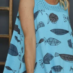 Gilda Pisces Sleeveless Cotton Top Blue -Kitandkaboodal Store IMG 6657 089239b2 5390 4c0f 8107 4a0f99d79e9e