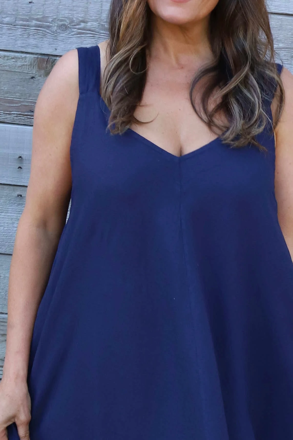 Tiffany Linen Dress Navy 5 Tiffany Linen Dress Navy - Image 3