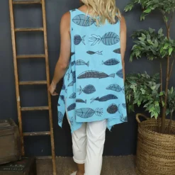 Gilda Pisces Sleeveless Cotton Top Blue -Kitandkaboodal Store IMG 6666 395d9ed7 cafa 4166 a887 b2270f2379b5