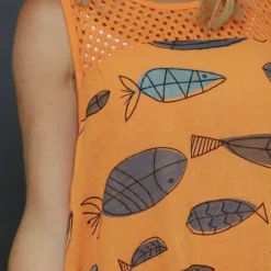 Gilda Pisces Sleeveless Cotton Top Orange -Kitandkaboodal Store IMG 6736 10a565fa 9df9 4252 b099 ccfcee97fa3c