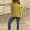 Delphina V-Neck Cotton Top Olive -Kitandkaboodal Store IMG 6738 a2f44766 6014 4d37 87c1 2cc09ed6ec65