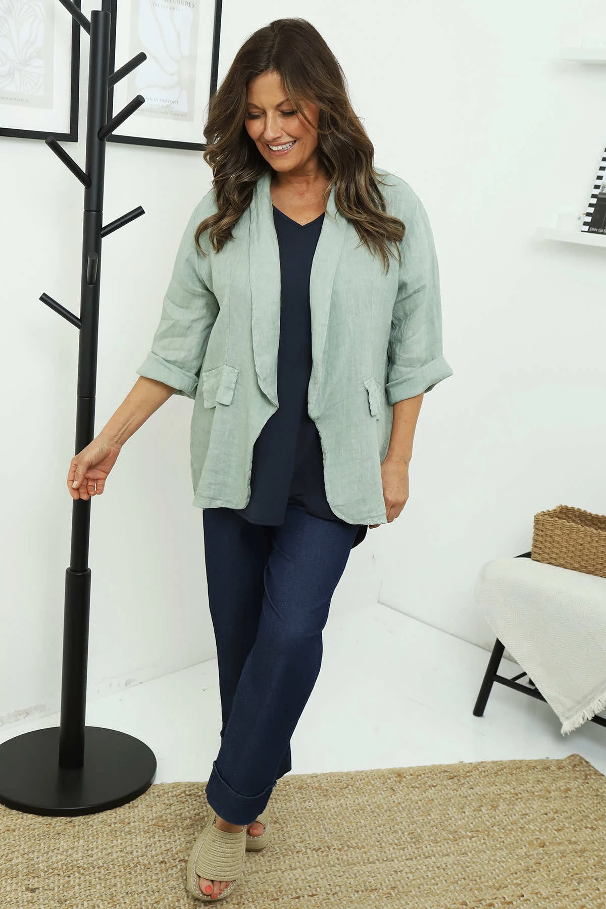 Becklyn Linen Jacket Sage Green 3 Becklyn Linen Jacket Sage Green