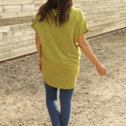 Delphina V-Neck Cotton Top Olive -Kitandkaboodal Store IMG 6744 3cd0101e 9a70 4f02 9b50 b8354fd53857