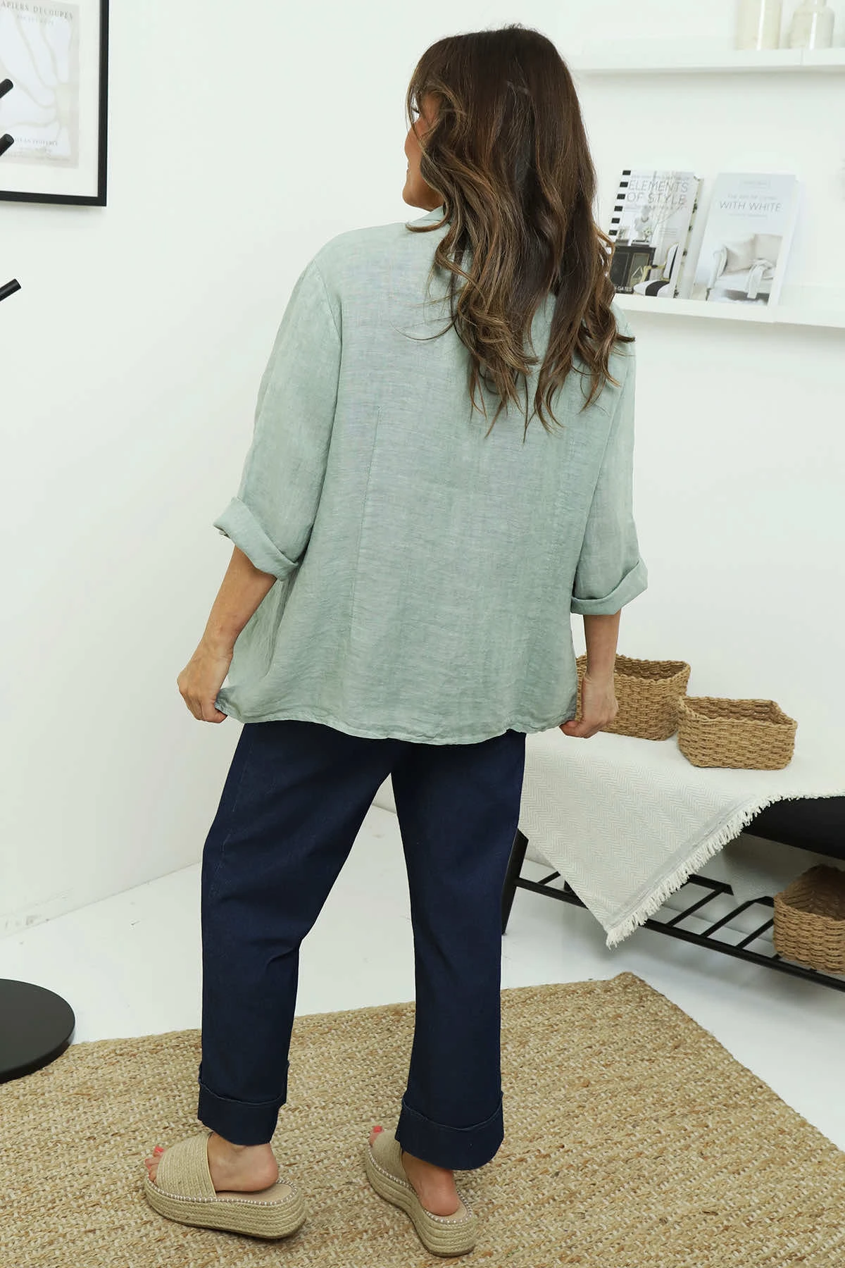 Becklyn Linen Jacket Sage Green 6 Becklyn Linen Jacket Sage Green - Image 4