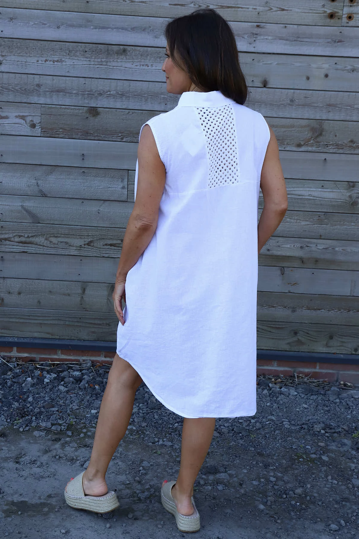 Solaine Sleeveless Linen Dress White 6 Solaine Sleeveless Linen Dress White - Image 4