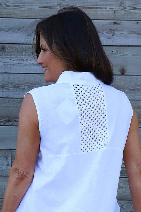 Solaine Sleeveless Linen Dress White 5 Solaine Sleeveless Linen Dress White - Image 3