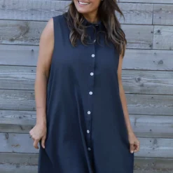 Solaine Sleeveless Linen Dress Charcoal 8 Solaine Sleeveless Linen Dress Charcoal -Kitandkaboodal Store IMG 6793 8d88d7d0 87d4 4c01 b3d4 4e8e92b9b41c