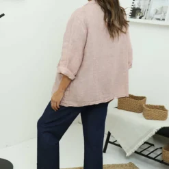 Becklyn Linen Jacket Pink -Kitandkaboodal Store IMG 6796 babef437 9d19 4e7e 91b0 f31ee7cde595
