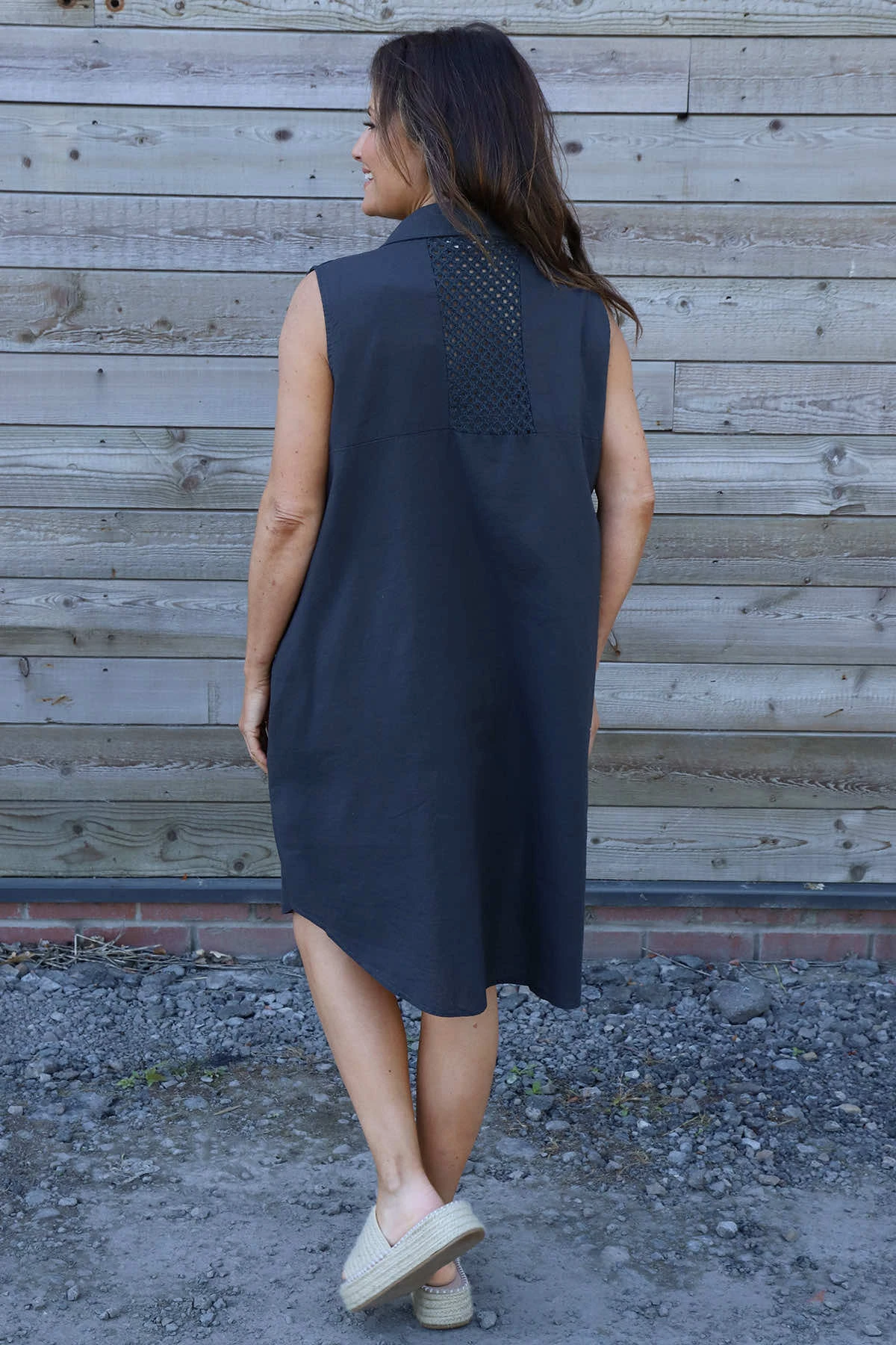 Solaine Sleeveless Linen Dress Charcoal 6 Solaine Sleeveless Linen Dress Charcoal - Image 4