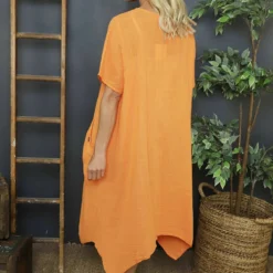 Viliana Cotton Dress Orange -Kitandkaboodal Store IMG 6807 f5f4de10 7595 4076 a140 8ca6d98816a9