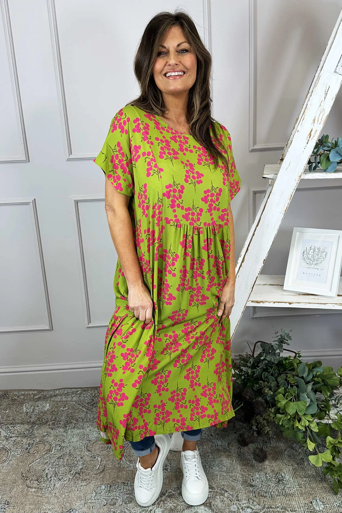 Romia Blossom Print Dress Olive 3 Romia Blossom Print Dress Olive