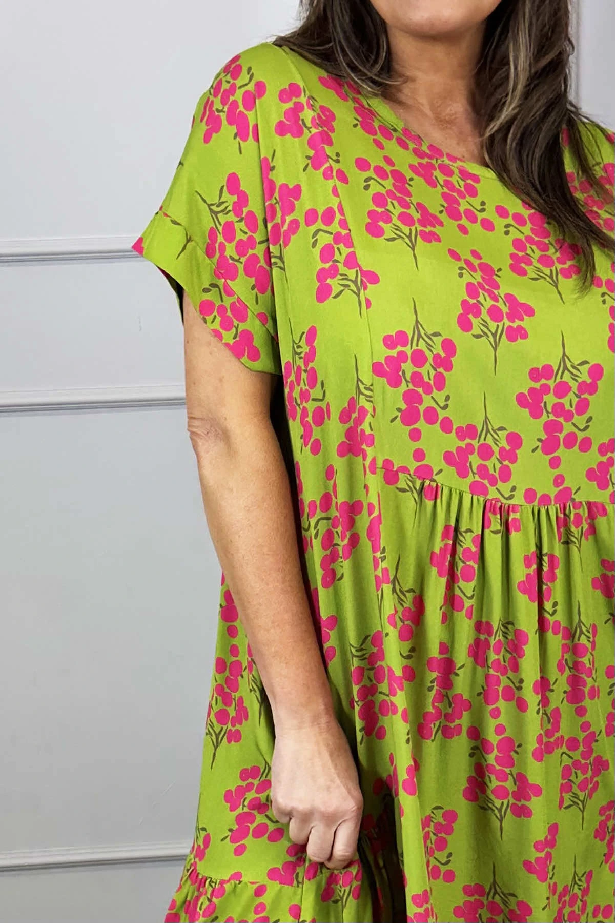 Romia Blossom Print Dress Olive 5 Romia Blossom Print Dress Olive - Image 3