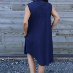 Solaine Sleeveless Linen Dress Navy -Kitandkaboodal Store IMG 6855 b4d6ebdc 3370 4ee8 8a27 a4fd45fe4778