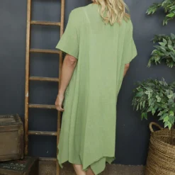 Viliana Cotton Dress Green -Kitandkaboodal Store IMG 6895 9b5eadb4 d94f 4417 964b 4ac65f2eceb6
