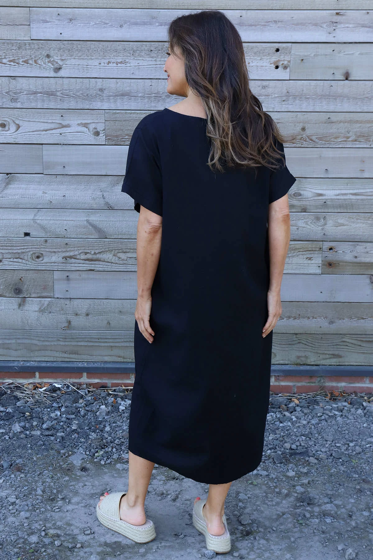 Felicia Crochet Detail Linen Dress Black 6 Felicia Crochet Detail Linen Dress Black - Image 4