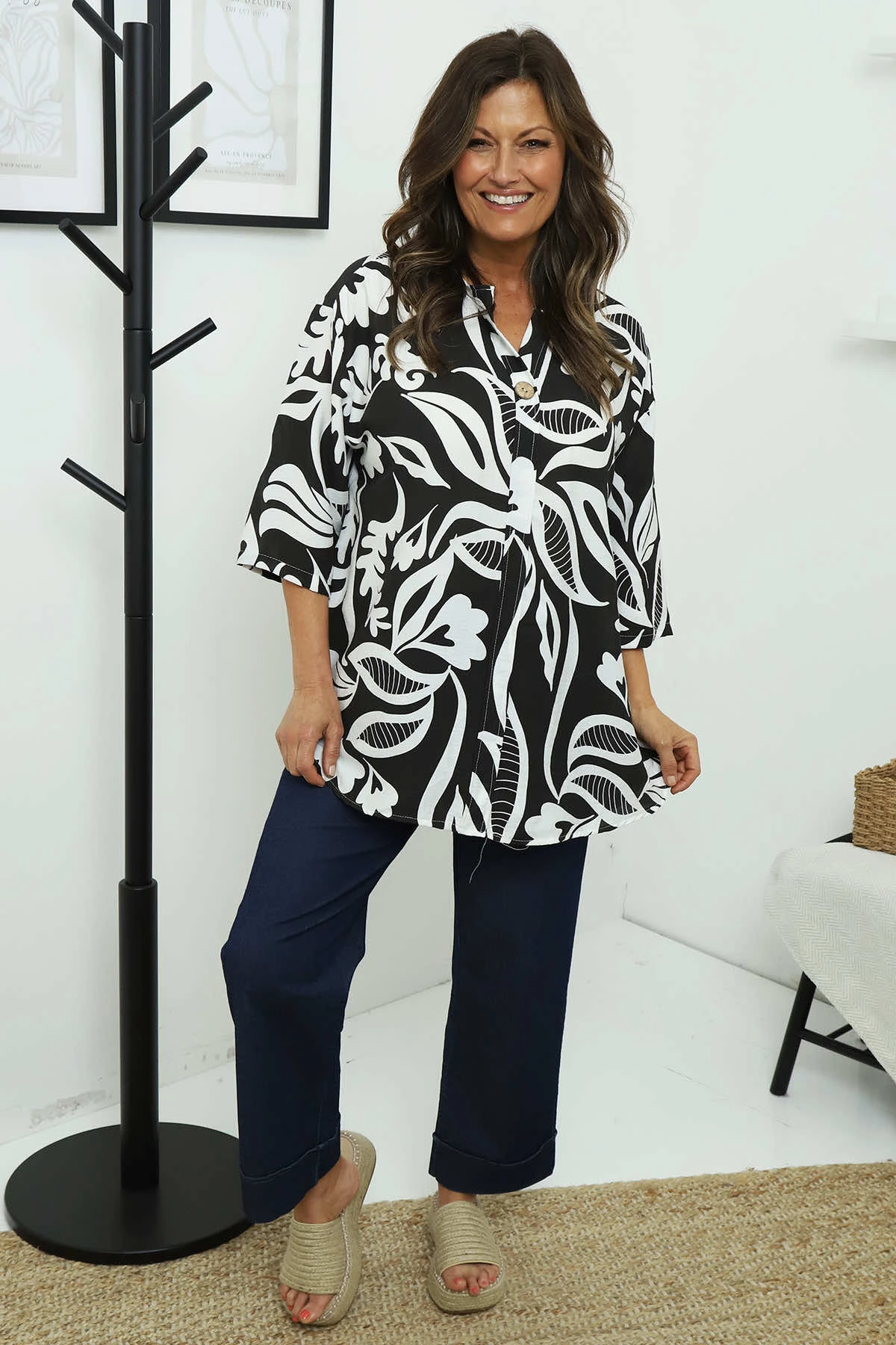 Cassia Print Top Black 3 Cassia Print Top Black